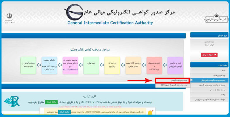 آموزش دریافت گواهی امضای الکترونیکی CSR